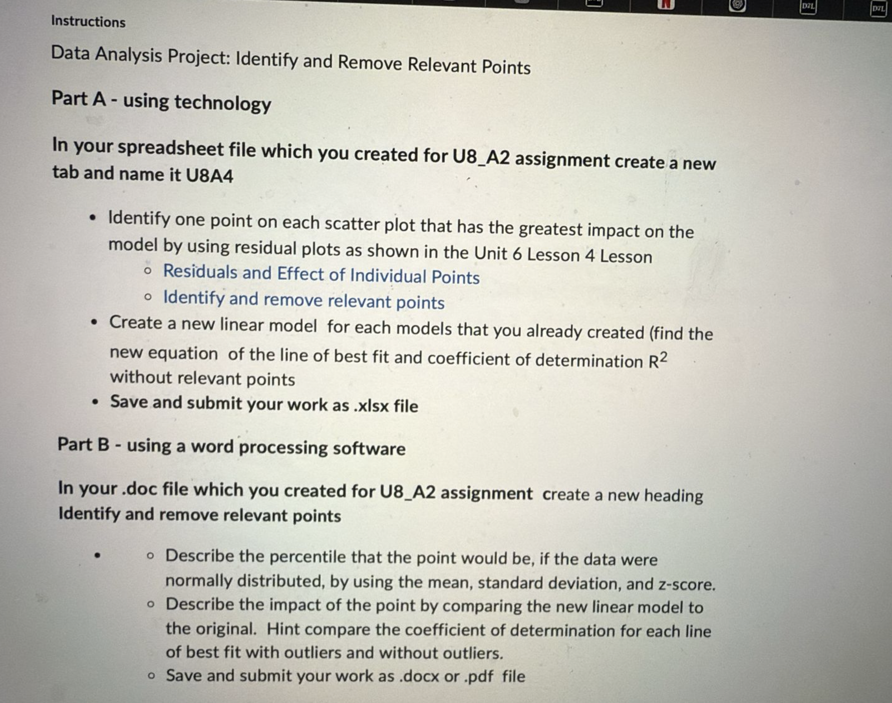 DZL DZL Instructions Data Analysis Project: