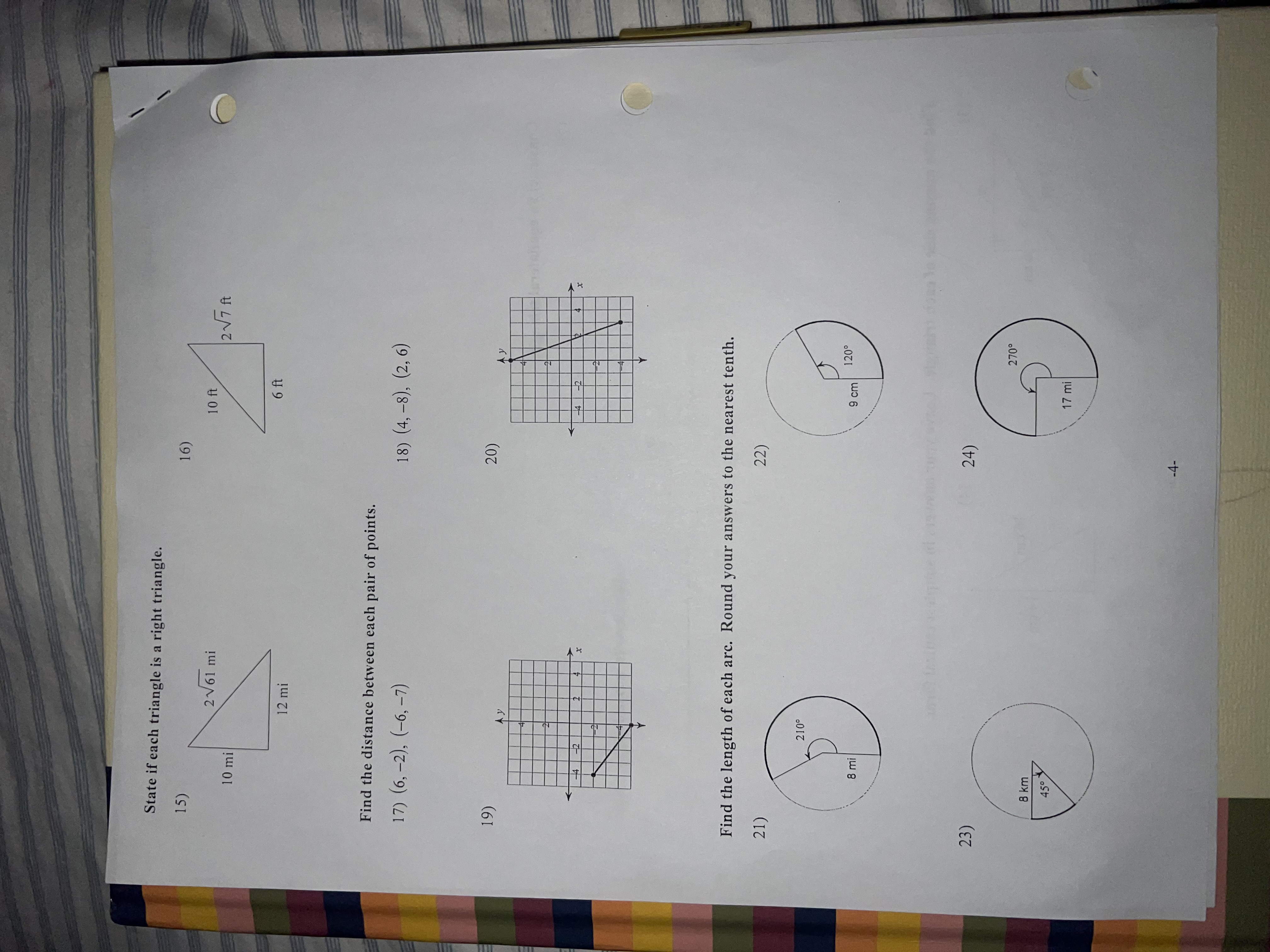 State if each triangle is a right triangle. 15 16