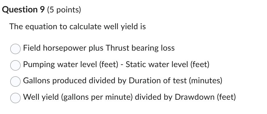 solve Question 9 (5 points) The equation to