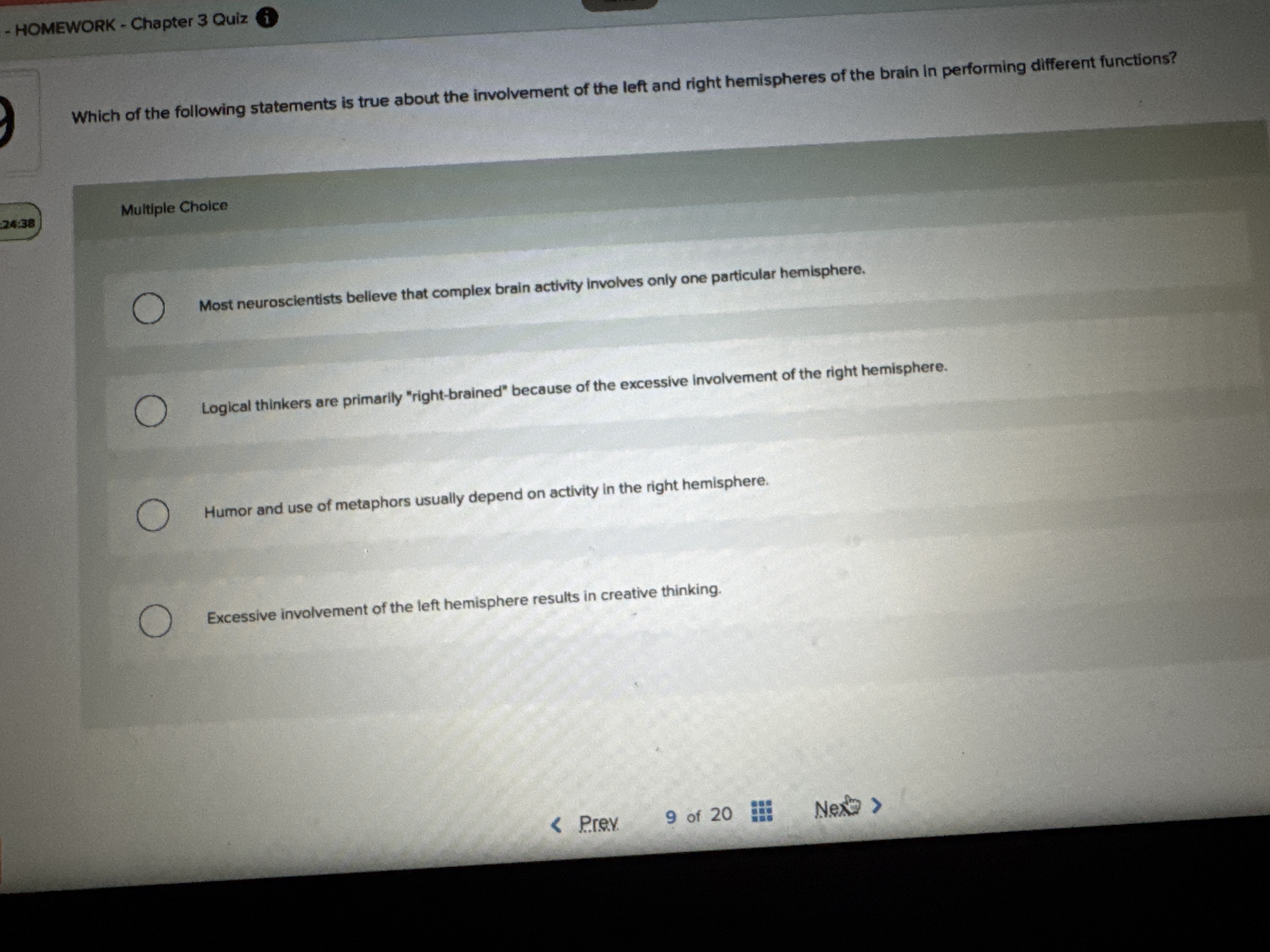 What's the answer? - HOMEWORK - Chapter 3 Quiz