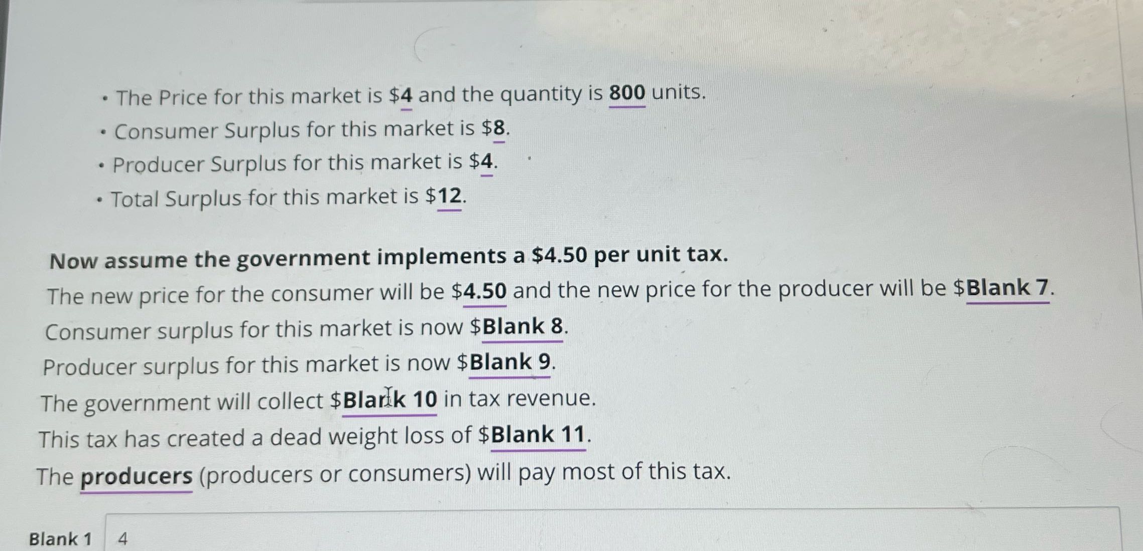 . The Price for this market is $4 and the