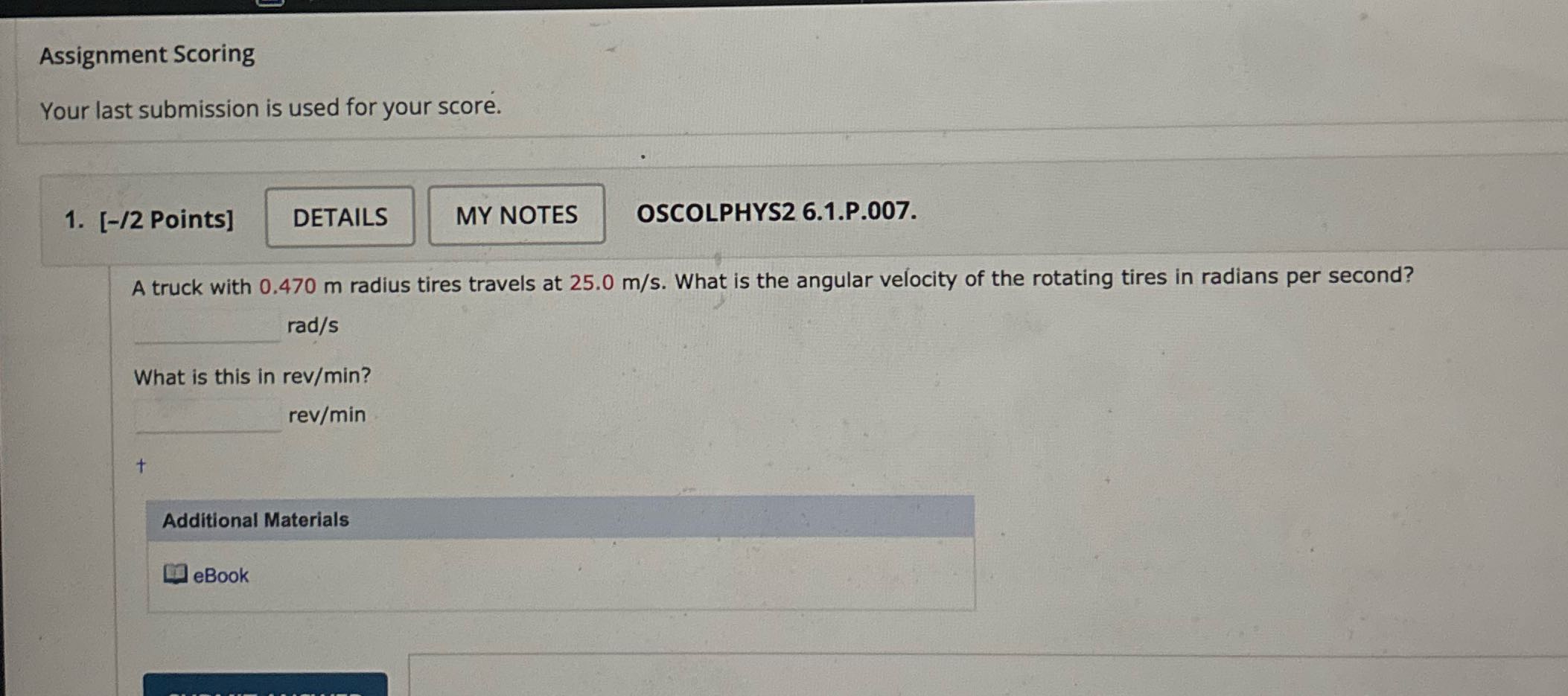 Assignment Scoring Your last submission is used