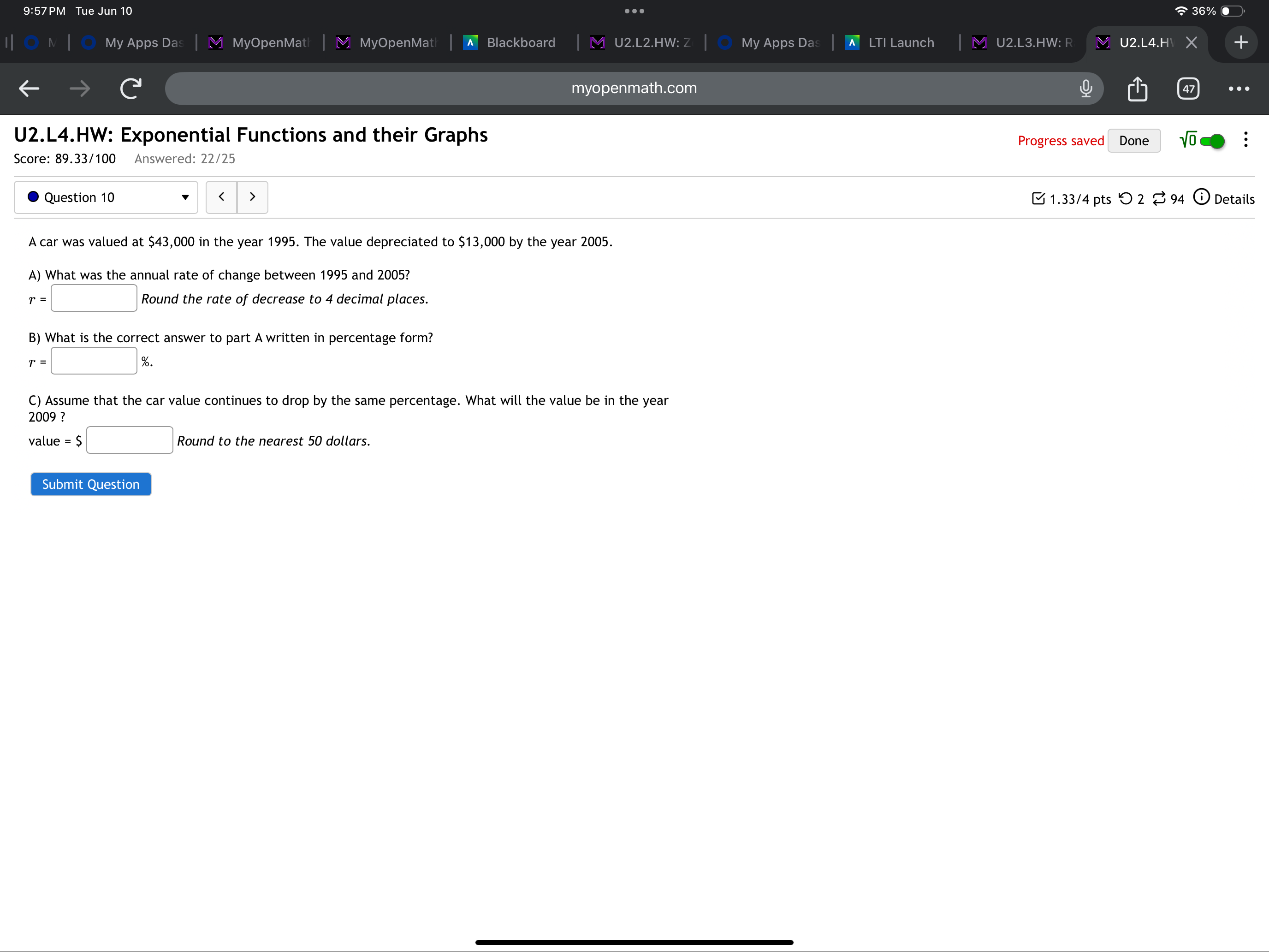 Solve it correctly 9:57PM Tue Jun 10