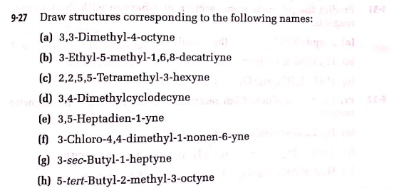 TE-C 9-27 Draw structures corresponding to the