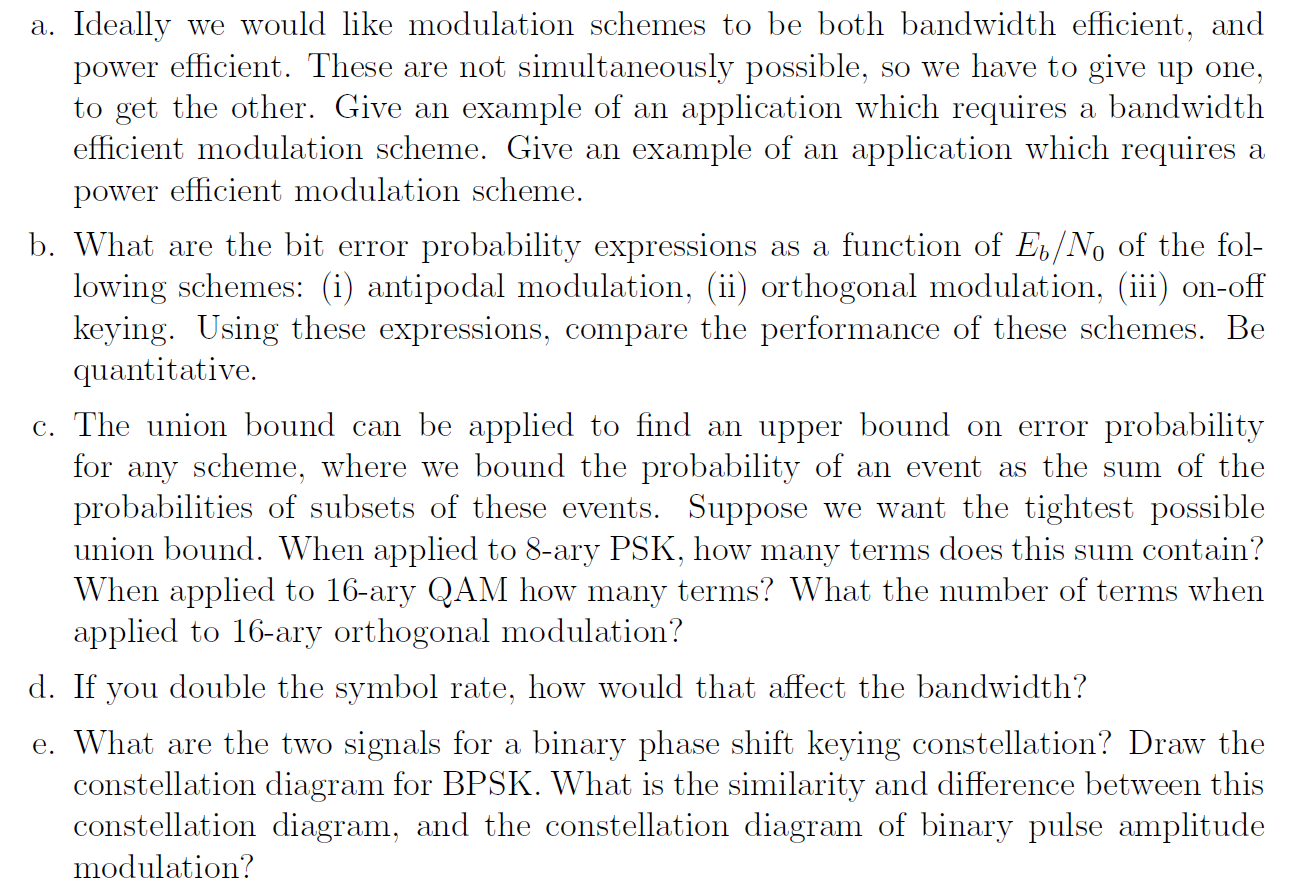 answer b. Ideally we would like modulation