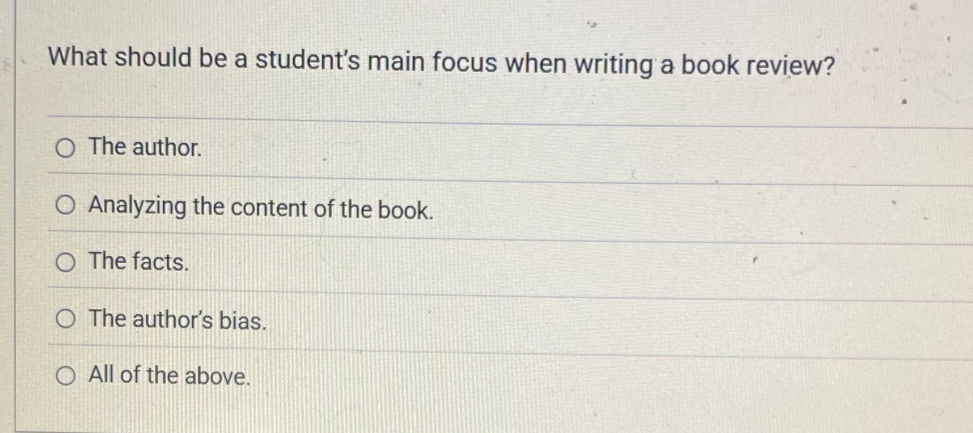 What should be a student's main focus when