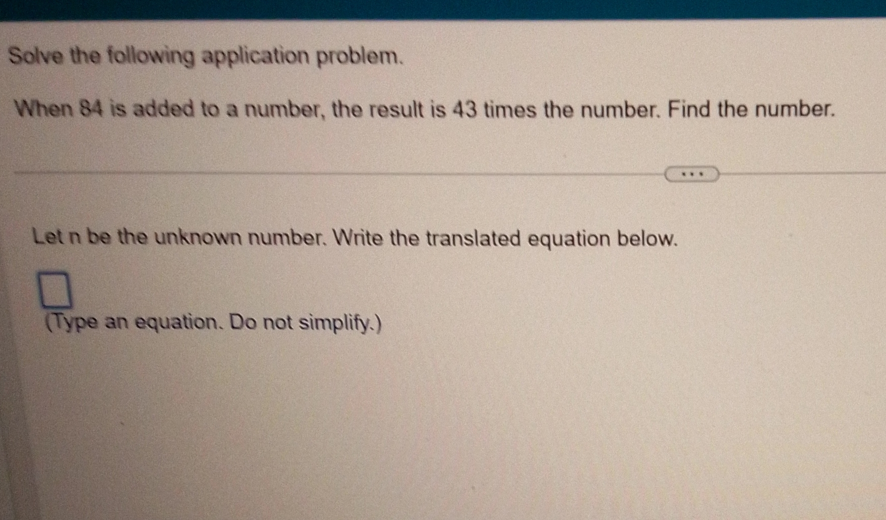 What's the answer Solve the following application