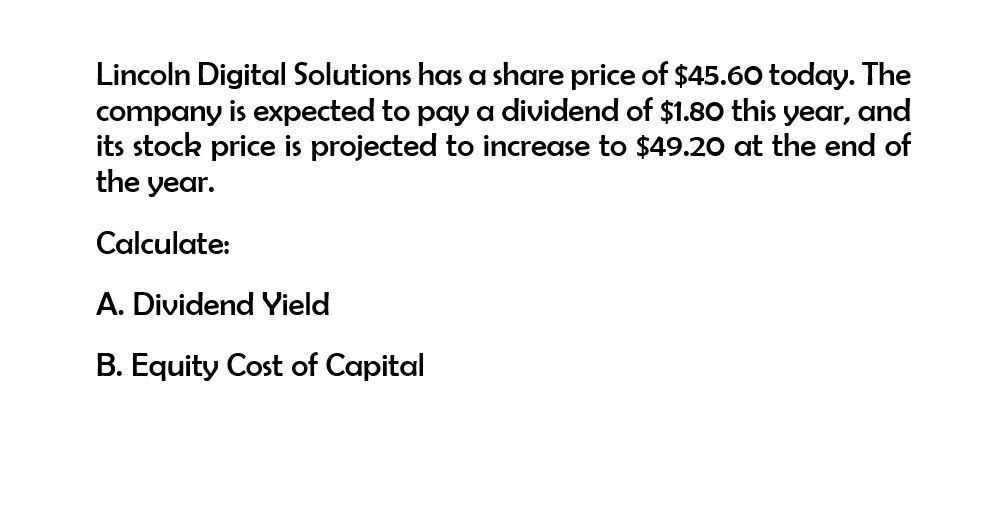 I need the correct answer to this financial