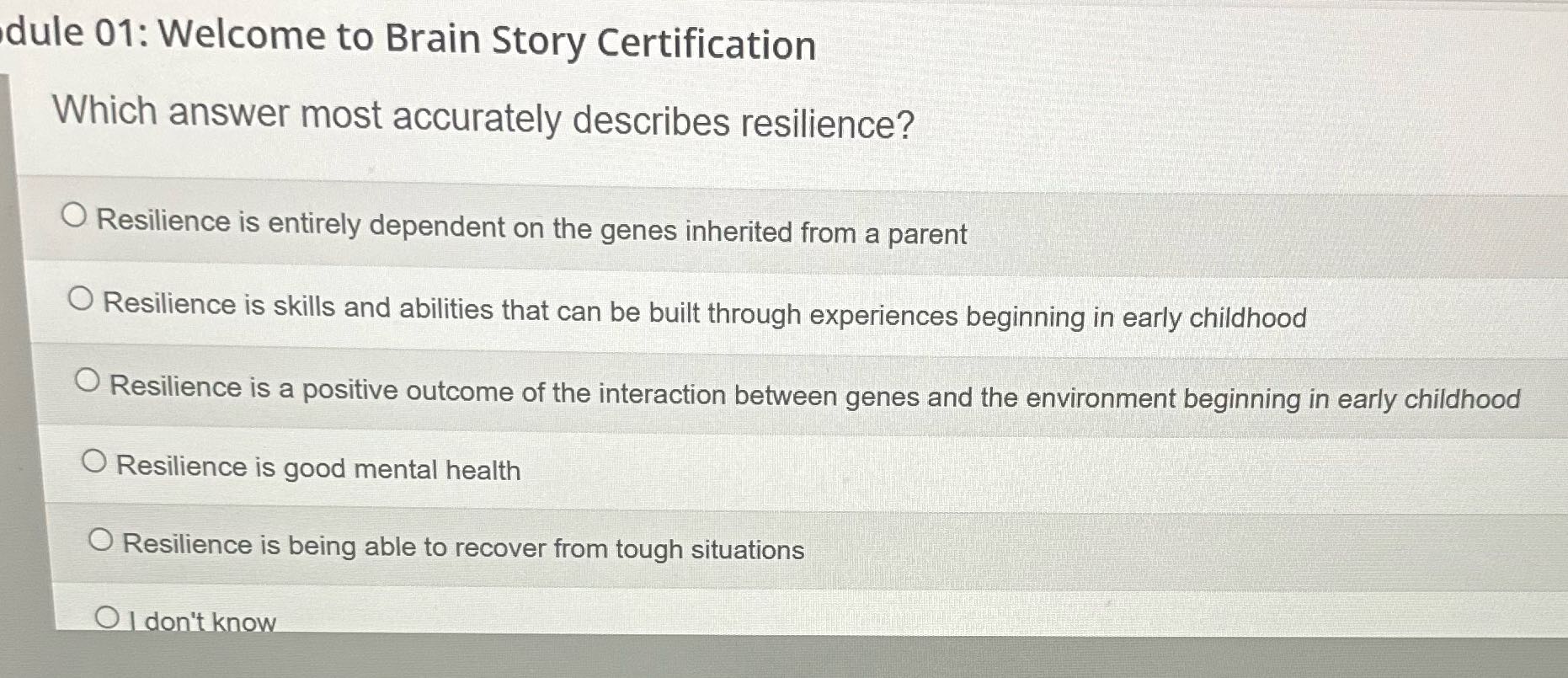idule 01: Welcome to Brain Story Certification