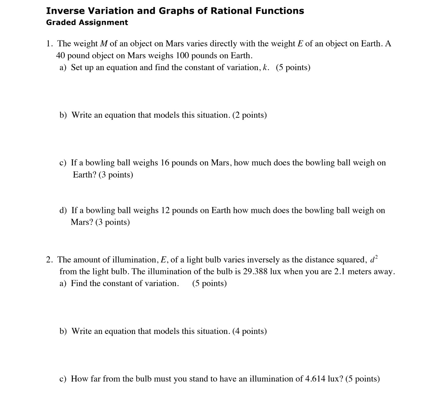 solve with explantion Inverse Variation and