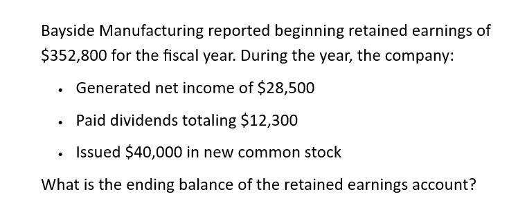 Financial Accounting Bayside Manufacturing