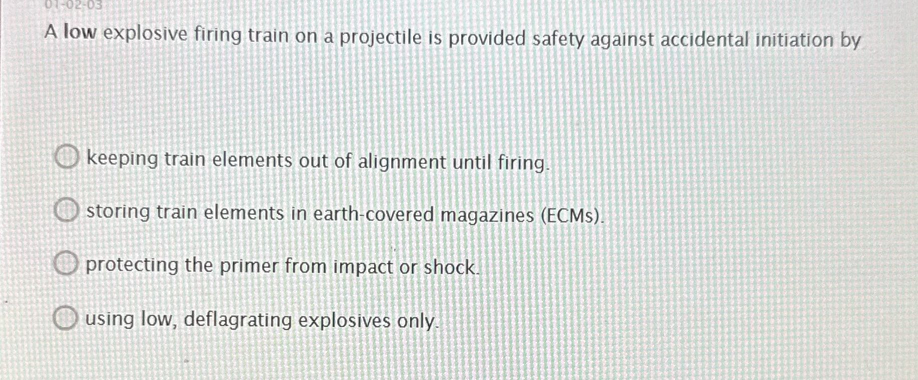 2-05 A low explosive firing train on a projectile