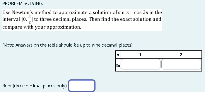 What is the answer on all the blanks? PROBLEM