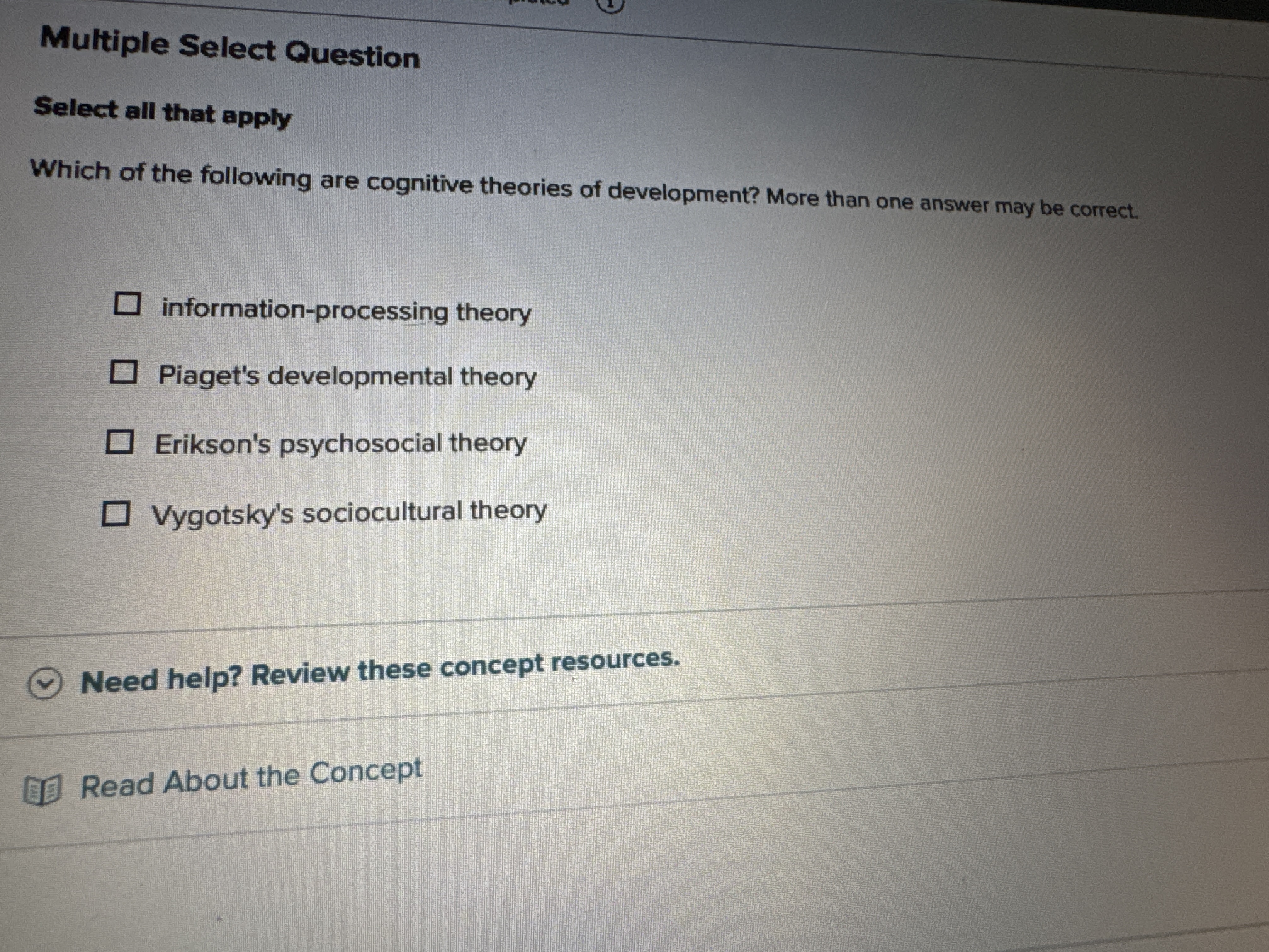 What's is the answer Multiple Select Question