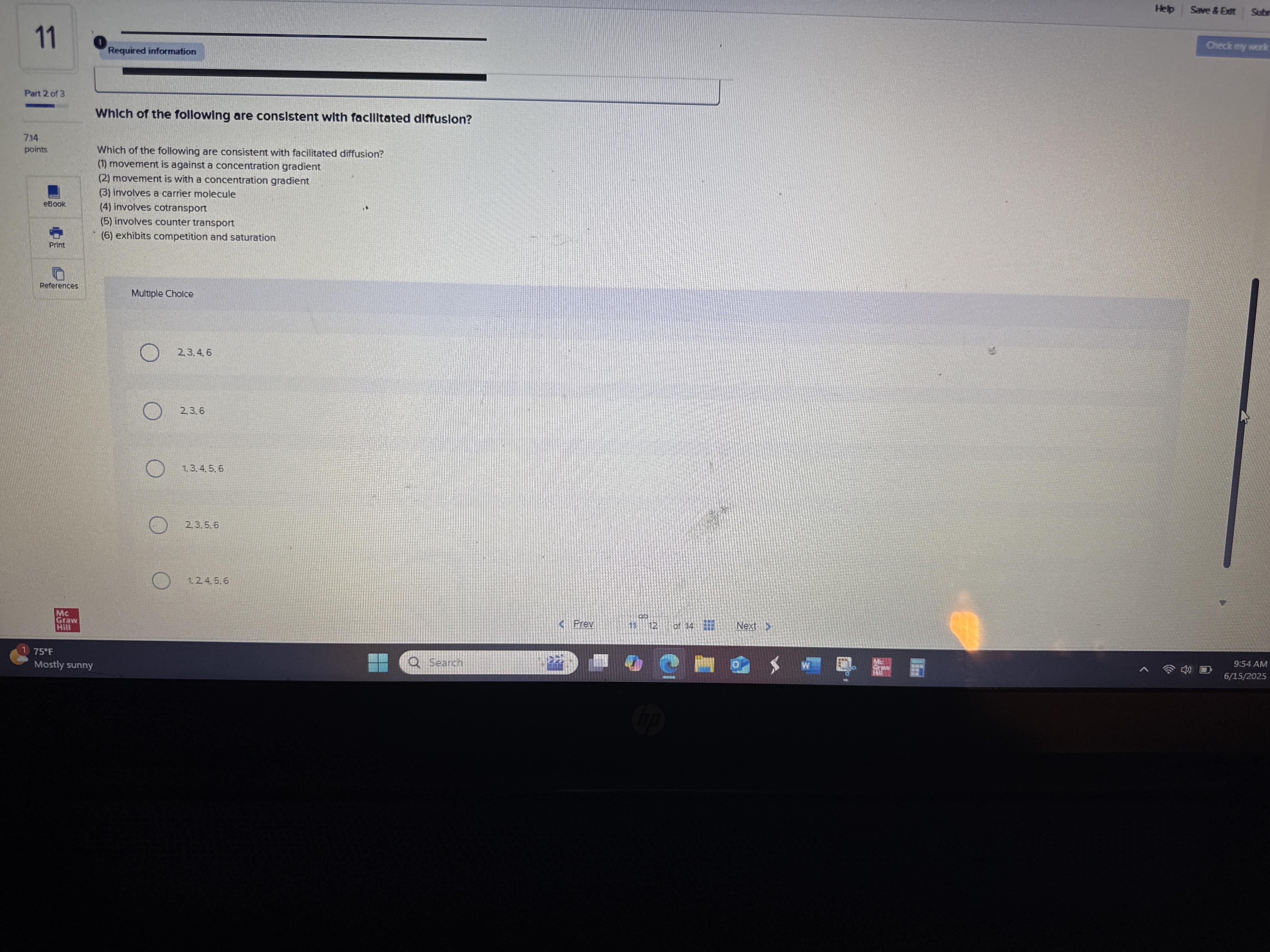 Choose the correct answer Help Save & Exit Sub 11