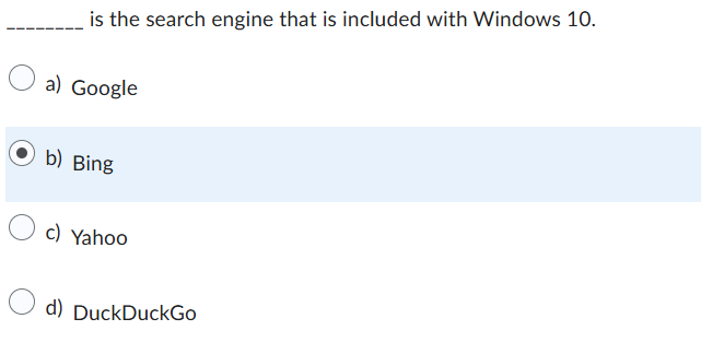 answer is the search engine that is included with