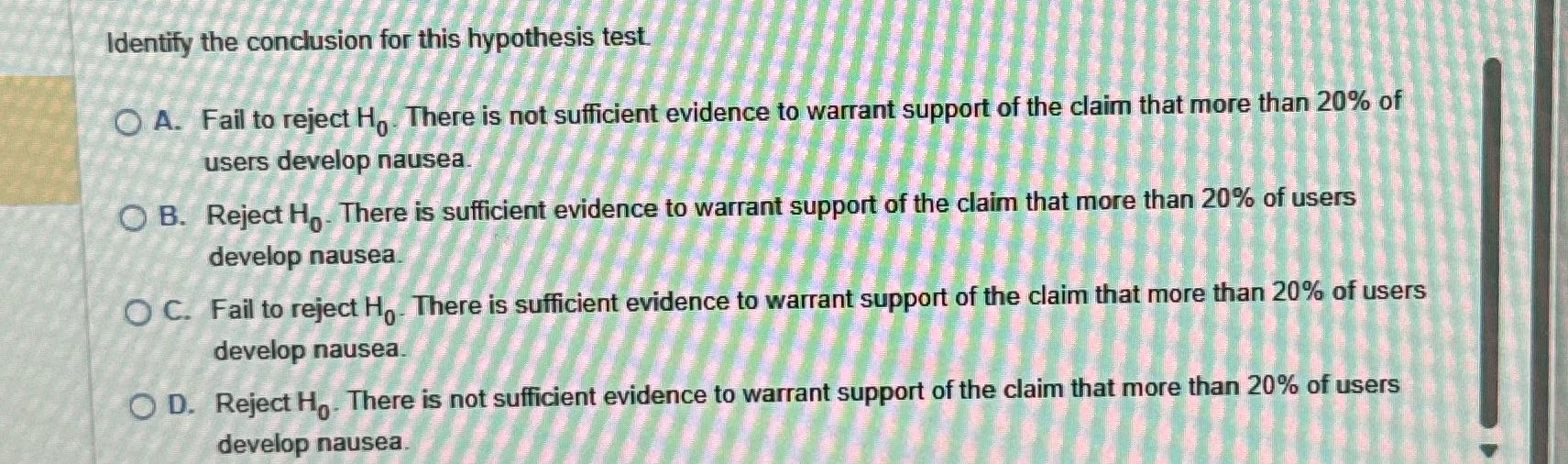 Identify the conclusion for this hypothesis test