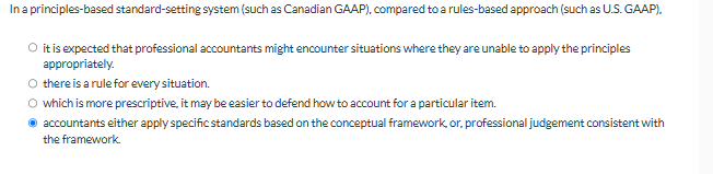 answer In a principles-based standard-setting