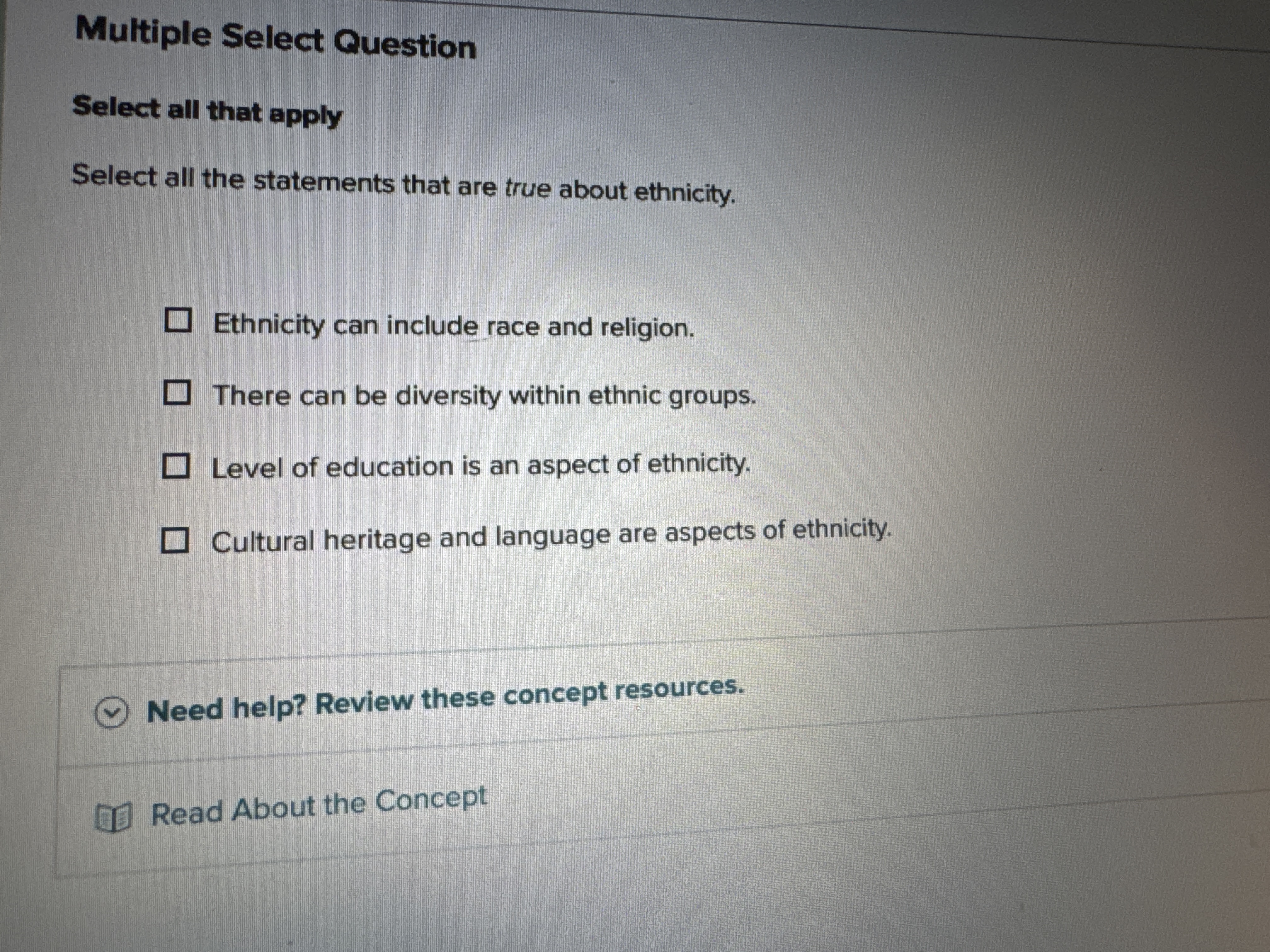 What's is the answer Multiple Select Question