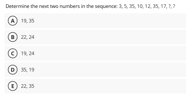 answer Determine the next two numbers in the