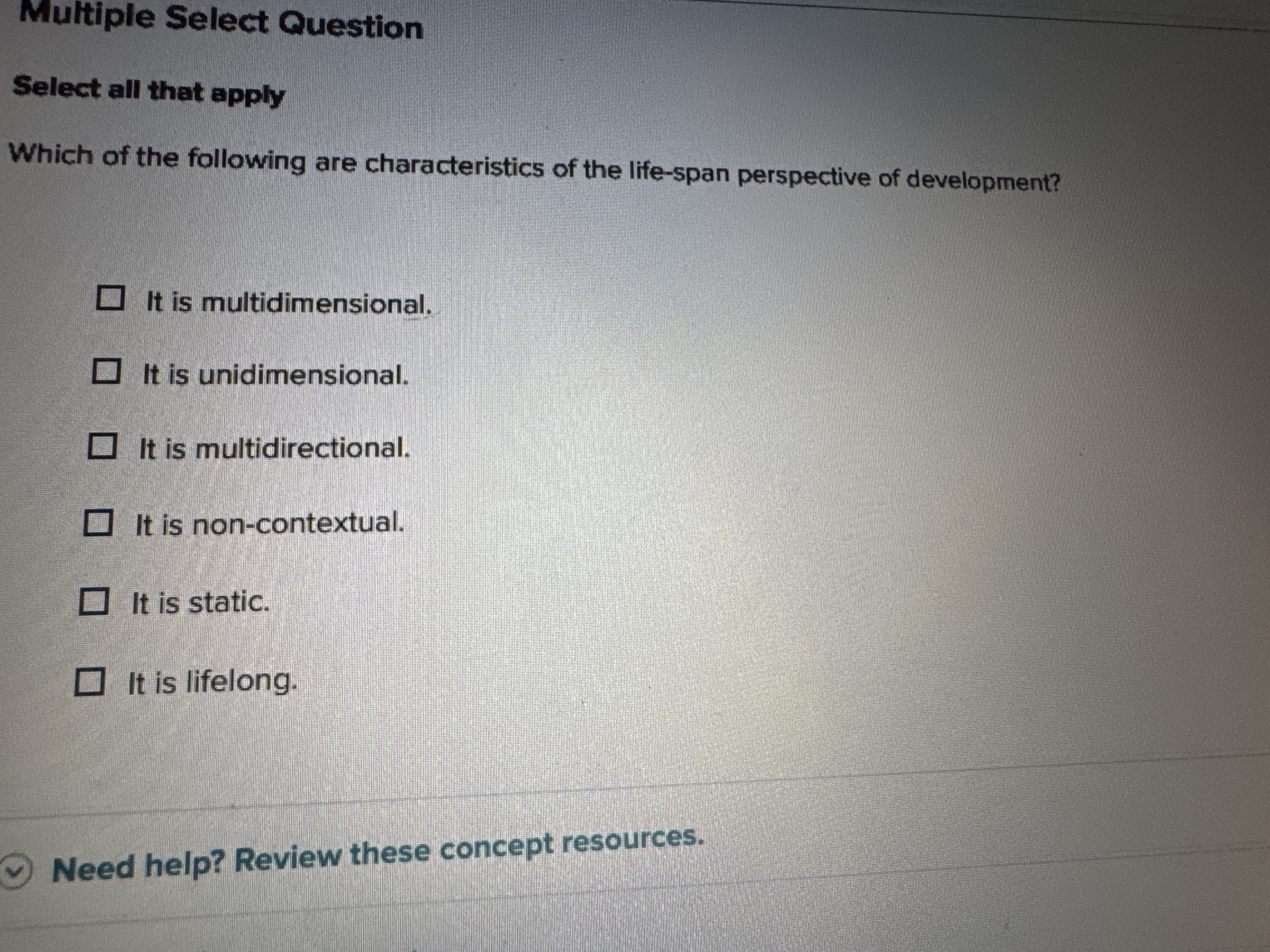 What's is the answer Multiple Select Question