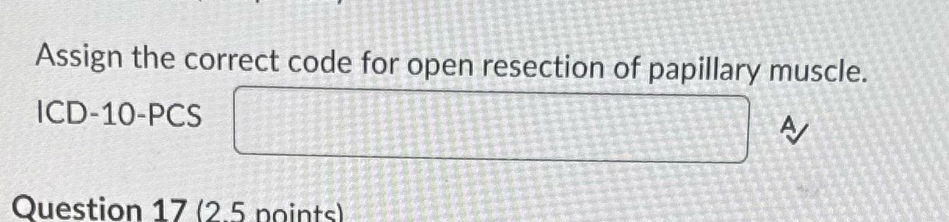 Assign the correct code for open resection of