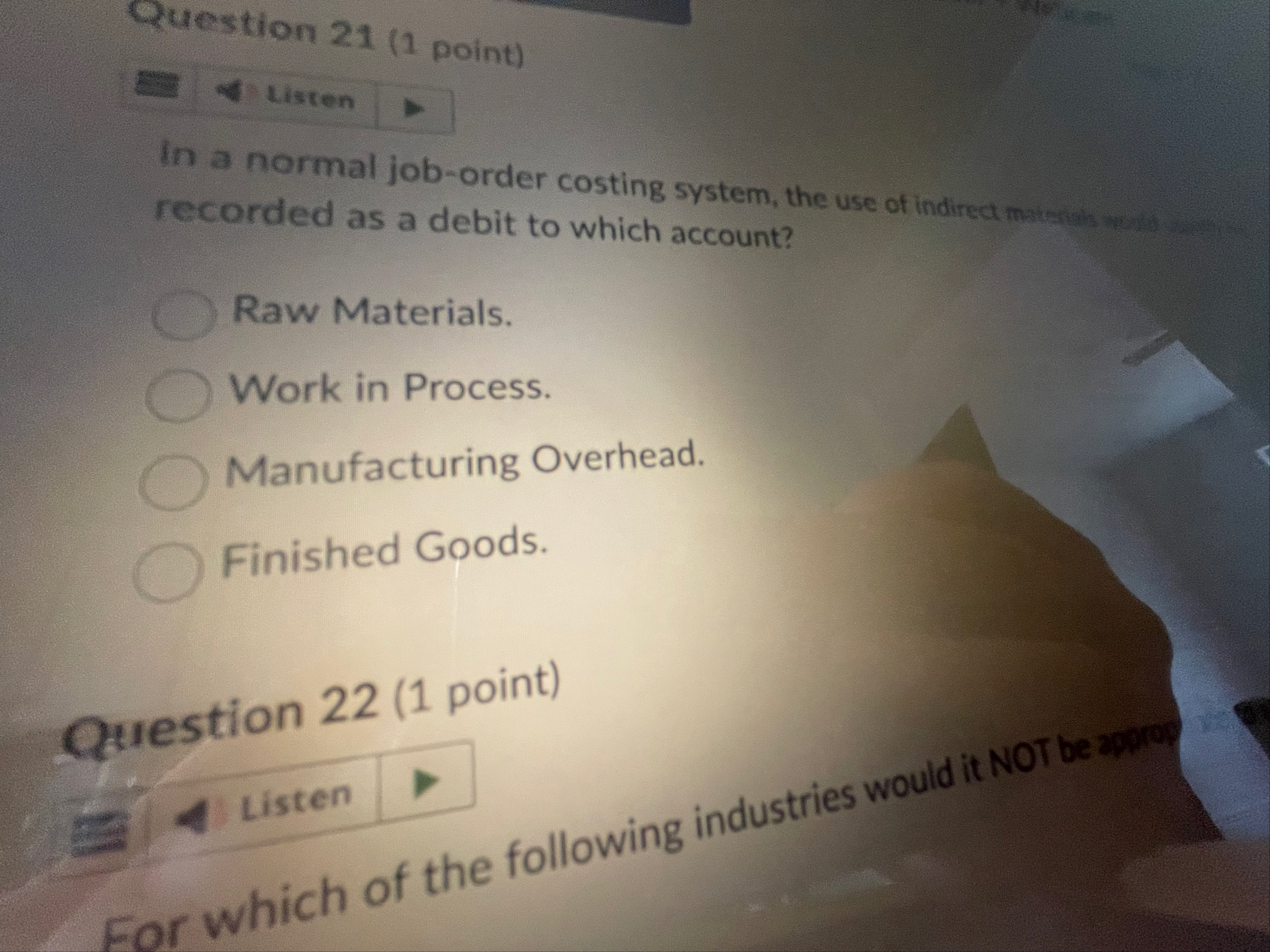 Question 2 1 ( 1 point ) Listen recorded as a