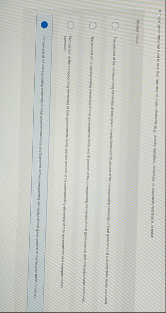 A major governmental fund is one that has one or