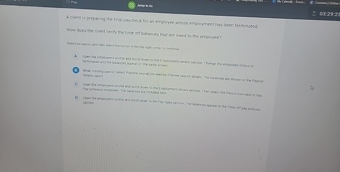 Flag Junp the op 0 3 : 2 9 : 2 8 A client is