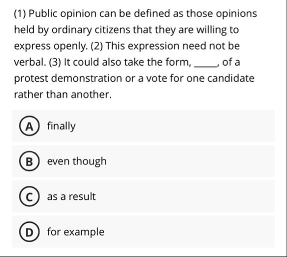 ( 1 ) Public opinion can be defined as those