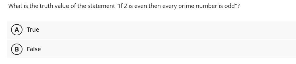 answer What is the truth value of the statement