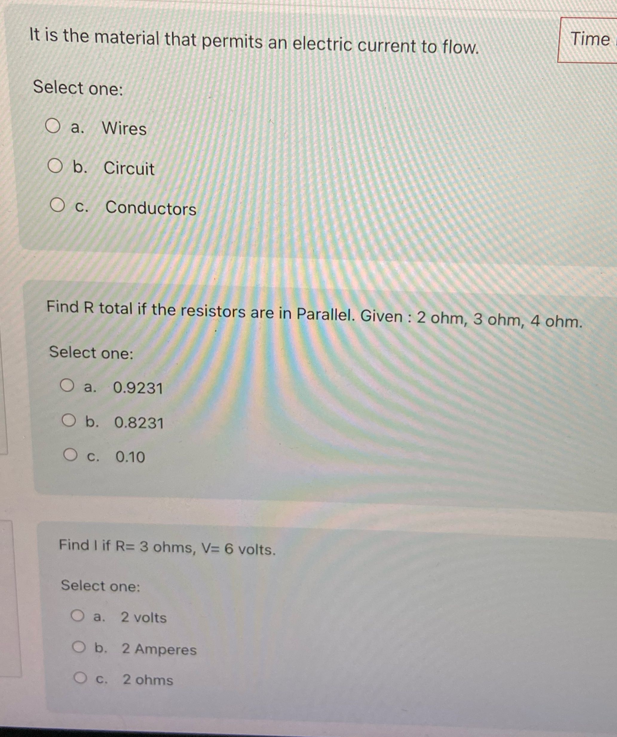 Time It is the material that permits an electric