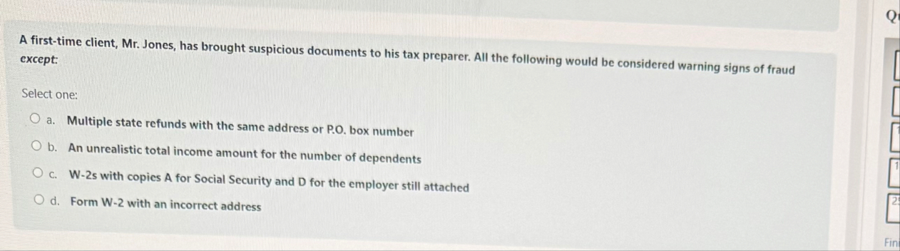 A first - time client, Mr . Jones, has brought