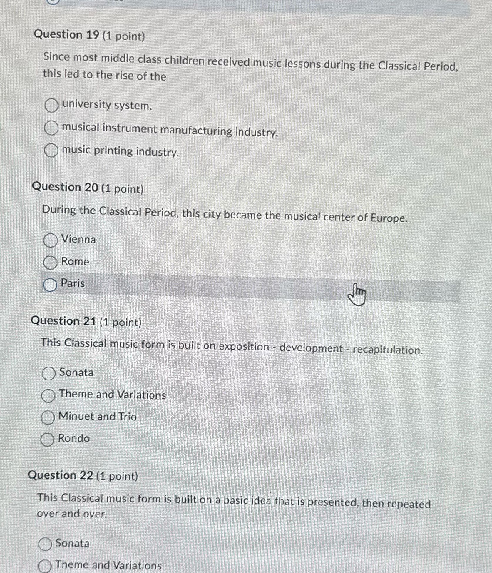 Question 19 (1 point) Since most middle class