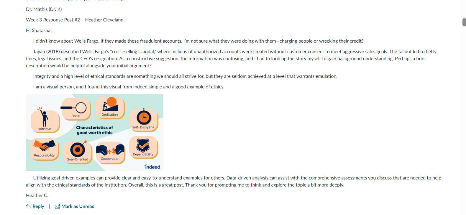 this is what a classmate commented on my