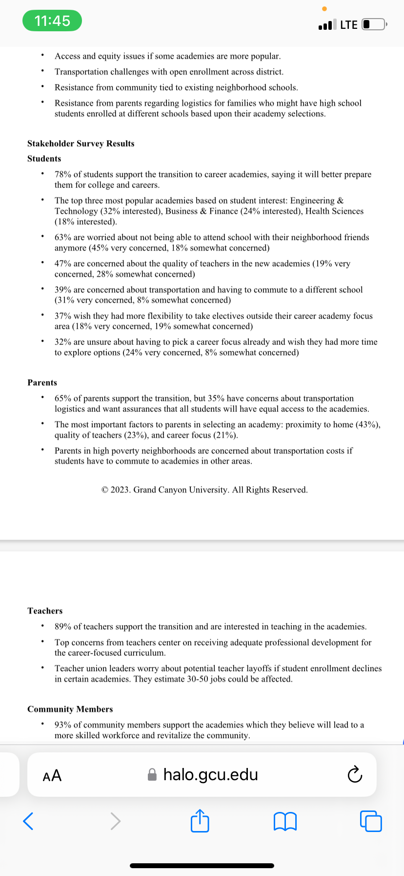 Using information and data from the "Case Study: