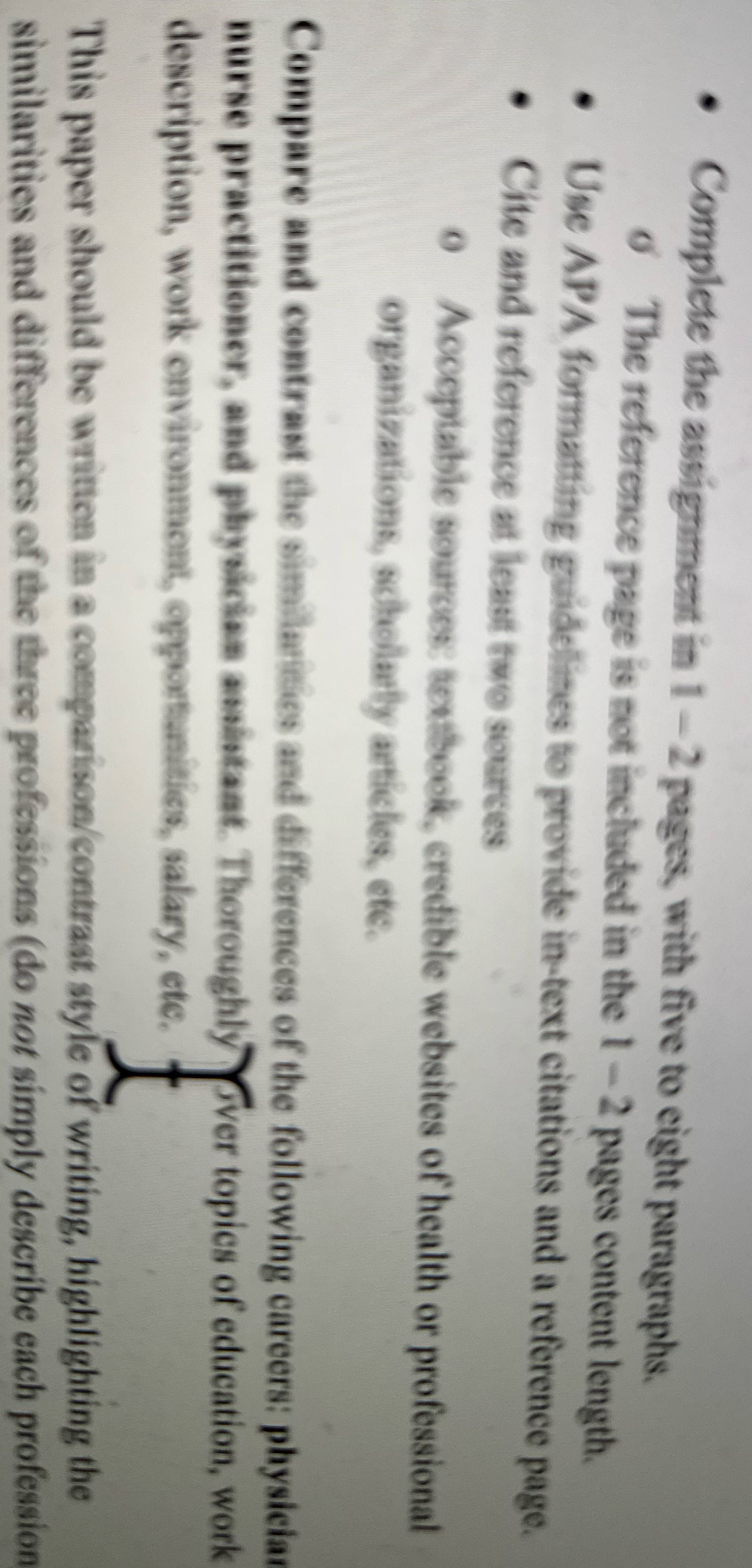 Focus compare and contrast primary care provider