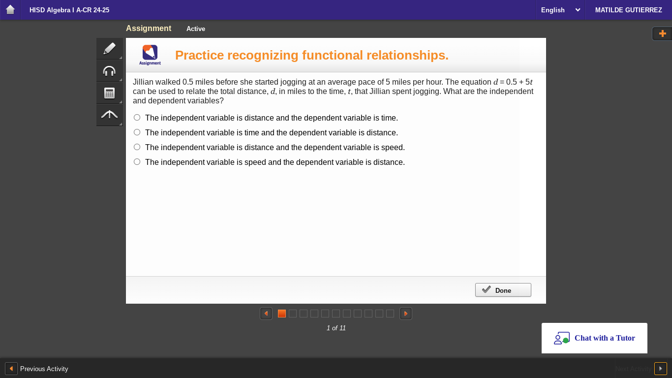 answer Yl HISD Algebra | A-CR 24-25 =U iad