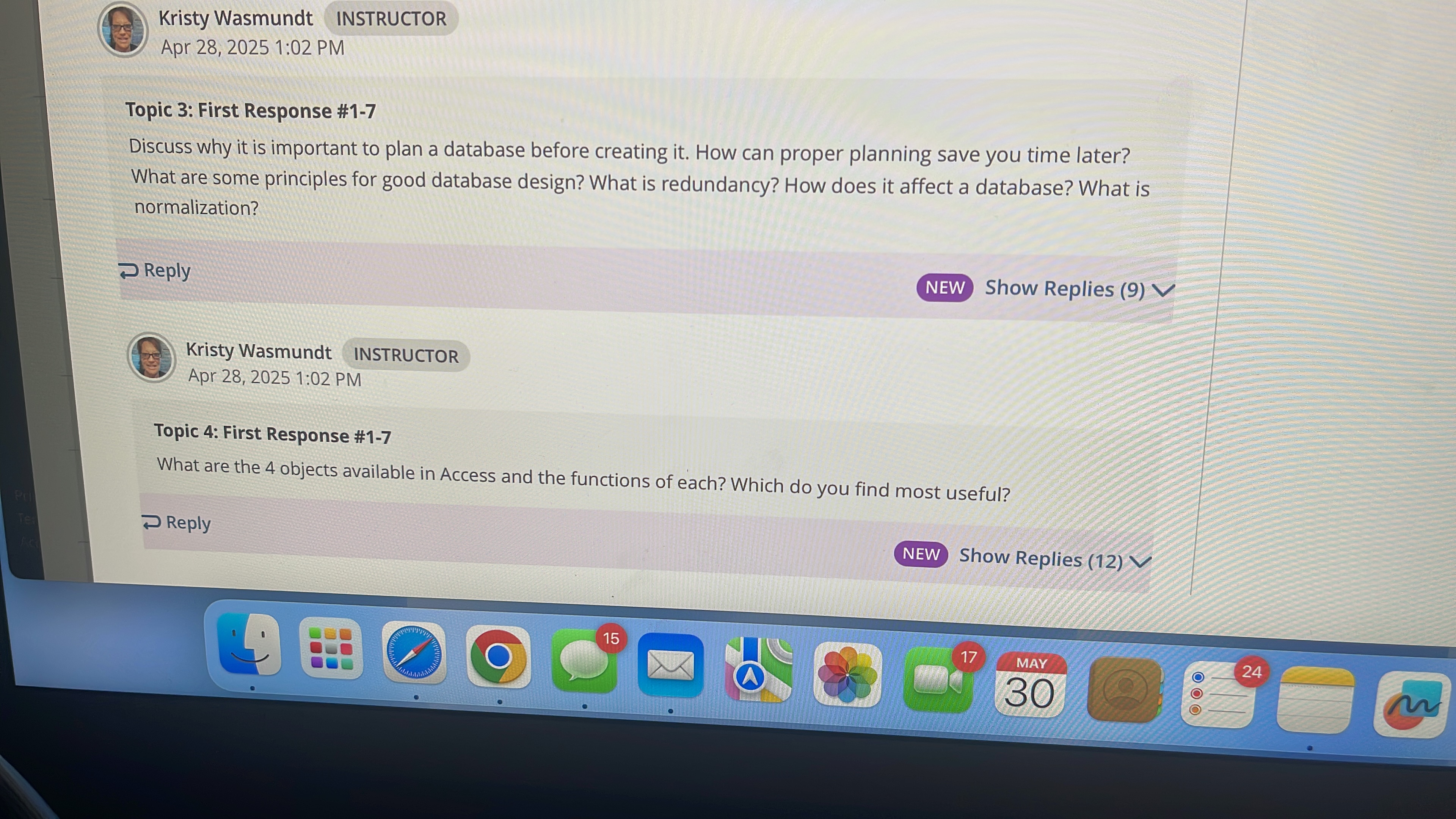 INSTRUCTOR Kristy Wasmundt Apr 28, 2025 1:02 PM