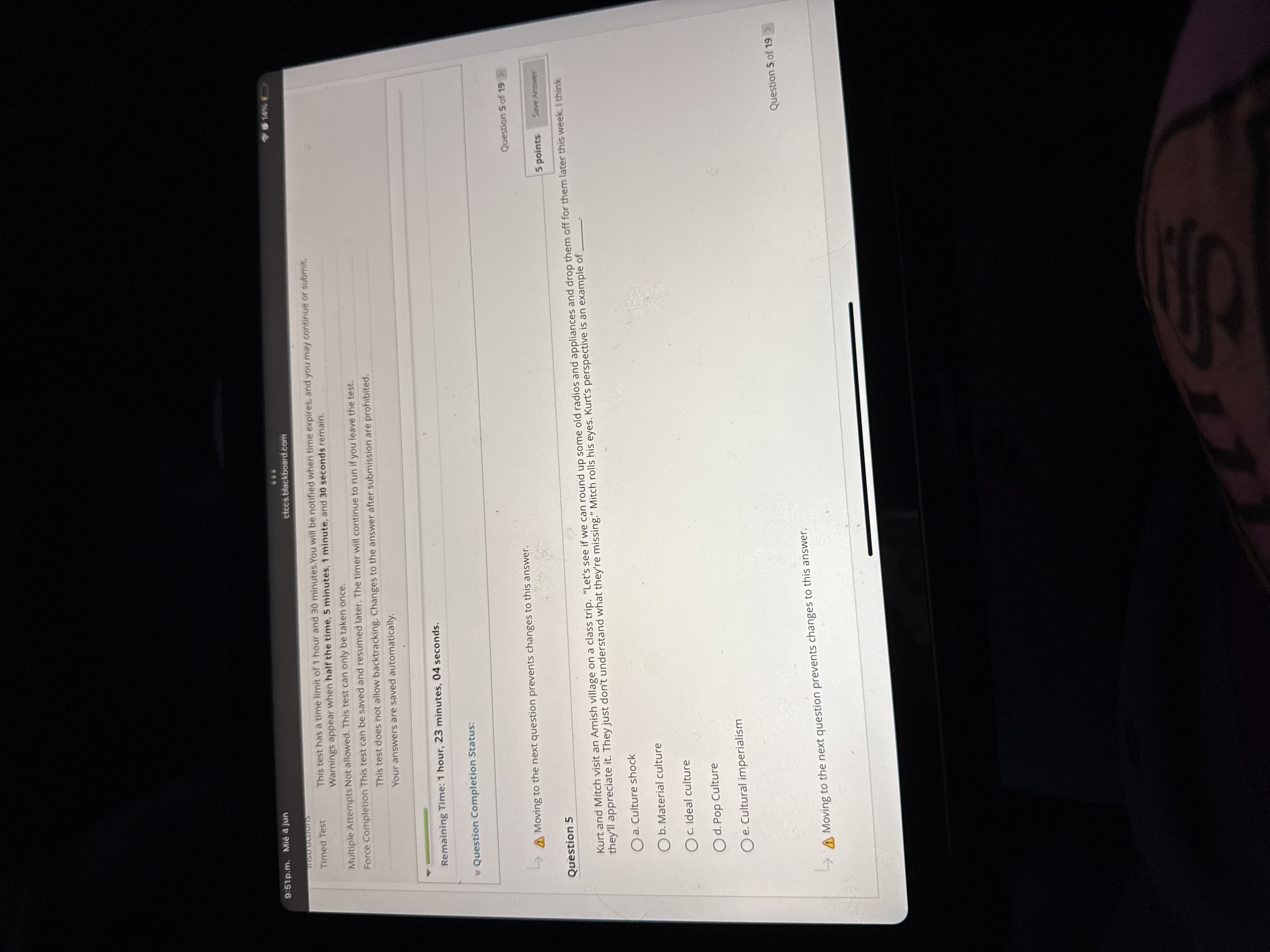 J 9:51p.m. Mie 4 jun ctccs.blackboard.com Timed