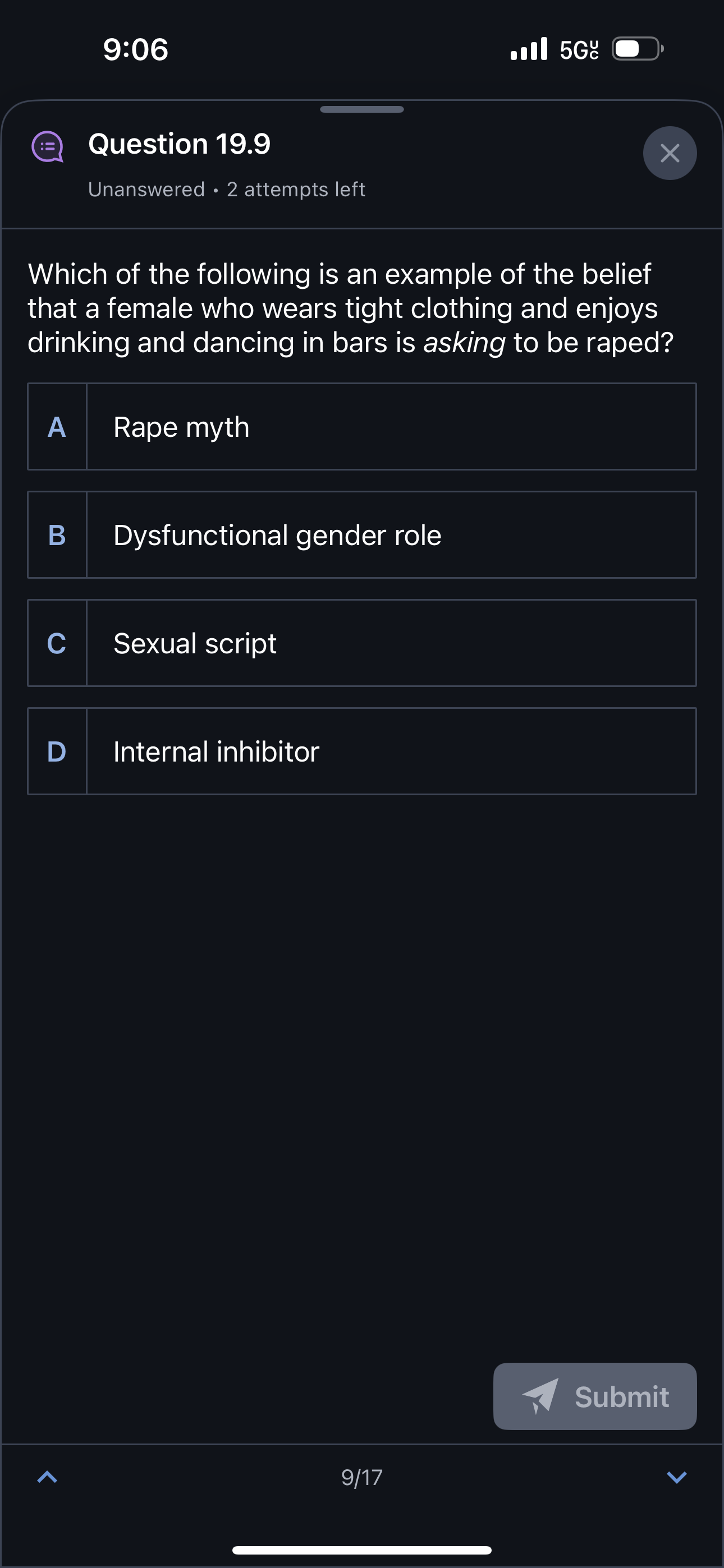 Answer 9:06 Question 19.9 X Unanswered . 2