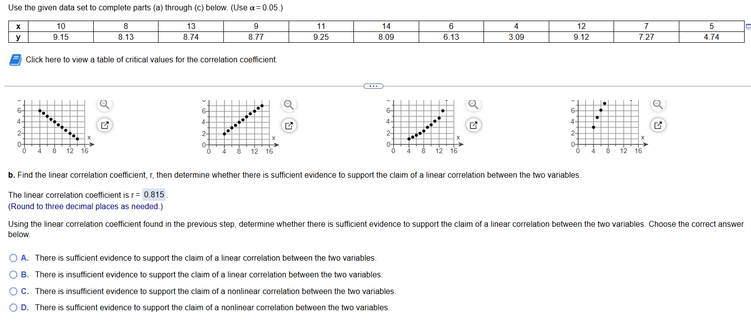 Use the given data set to complete parts (a)