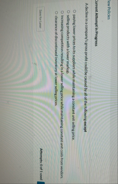 Tew Policies Current Attempt in Progress A