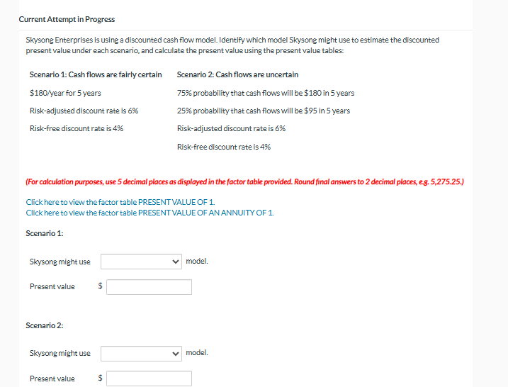 ANSWER Current Attempt in Progress Skysong