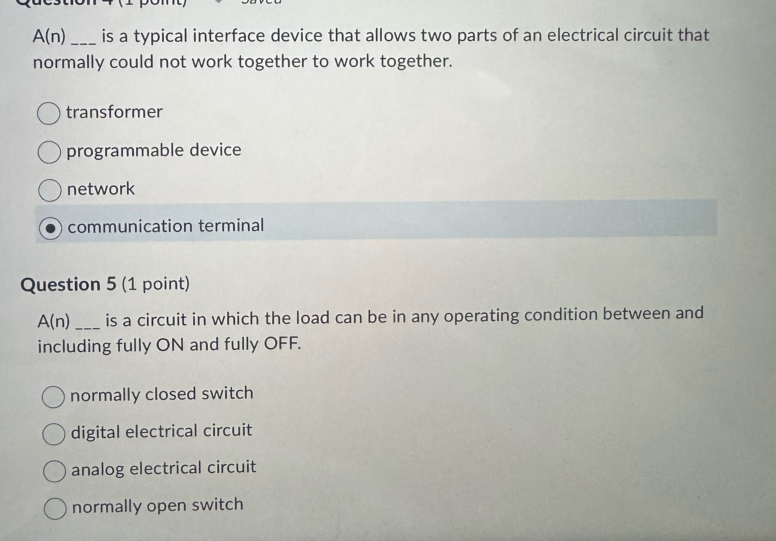 A(n) ___ is a typical interface device that