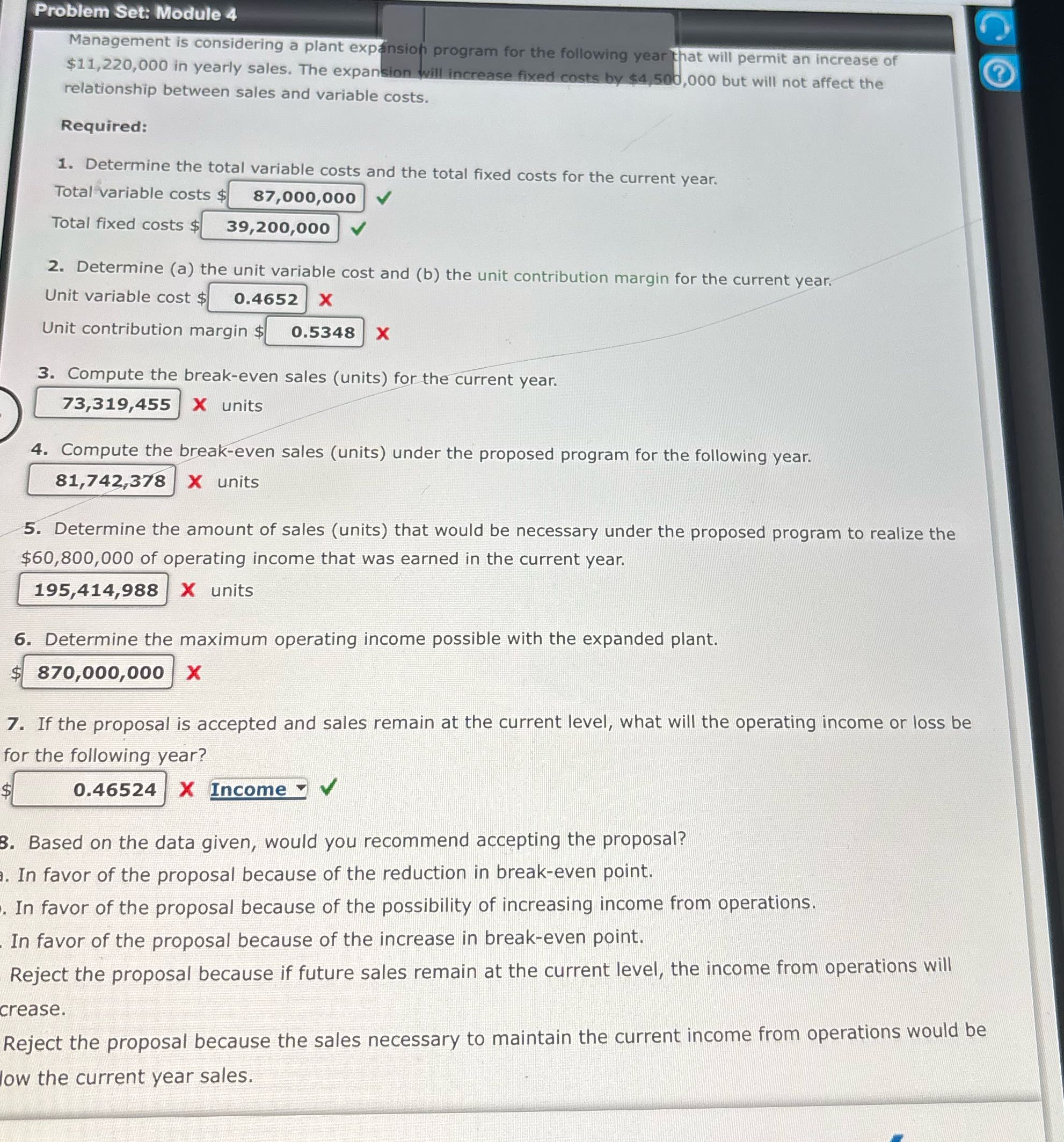 Problem Set: Module 4 Management is considering a