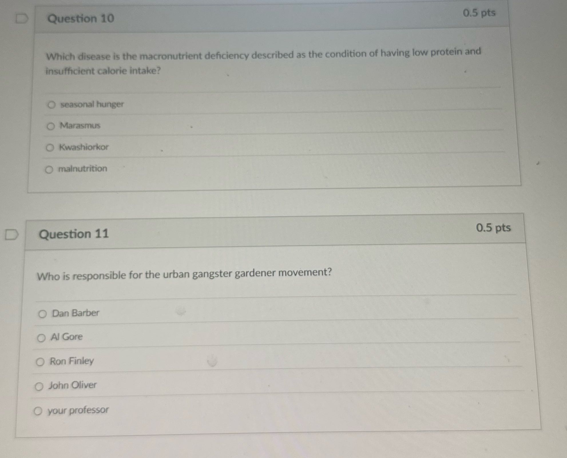 D Question 10 0.5 pts Which disease is the