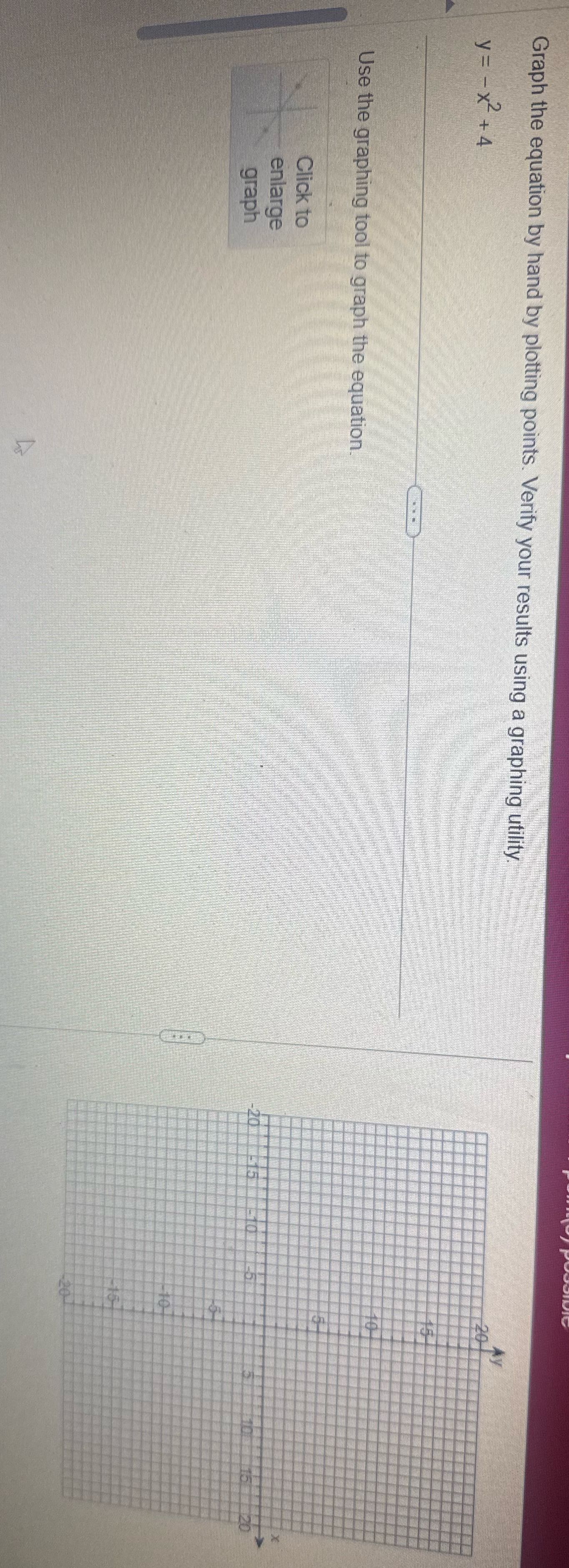 Graph the equation by hand by plotting points.