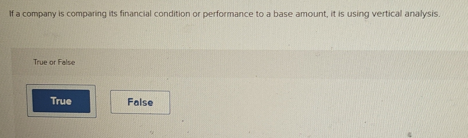 If a company is comparing its financial condition