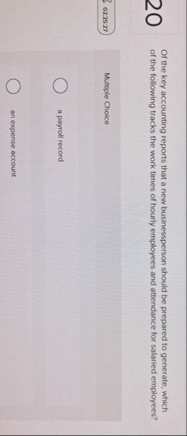 Of the key accounting reports that a new